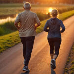 Adult in their early 50s walking in a park, illustrating worn meniscus and treatment options.